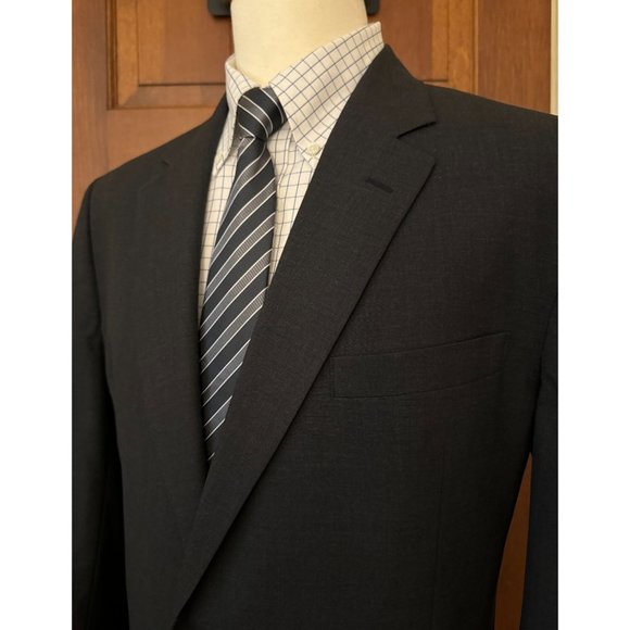 Jos. A.‎ Bank 100% Wool Sport Coat Mens 44L Charcoal Two-Button Jacket Blazer - Picture 1 of 15